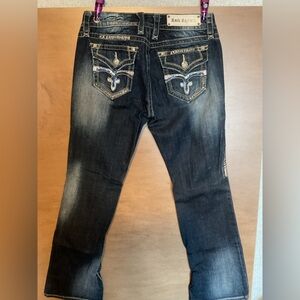 Rock Revival Women's Dark Indigo Bootcut Jeans with Embellished Back Pockets